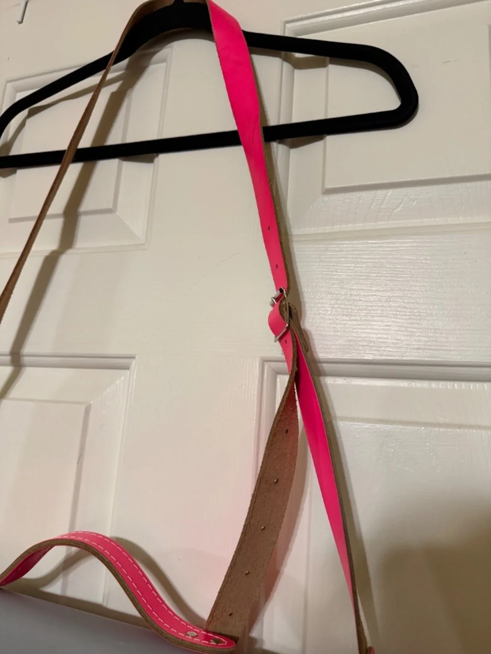 The Cambridge Satchel Company Gray/Pink Leather Large Messenger Crossbody Bag